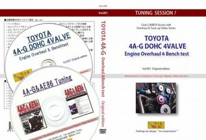 【2枚セット】DVDは4A-Gエンジン オーバーホール&ベンチテスト動画、CDはミッションデフ・サス・ブレーキをPDF版で学ぶ完璧セット!　