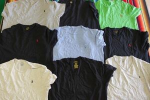 TS-RL27 ラルフ Ralph Lauren ワンポイントTシャツ 無地￥1～US古着卸大量セット業者まとめ売り