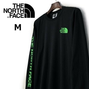 1円～!売切!【正規新品】THE NORTH FACE◆L/S HIT GRAPHIC TEE 長袖 Tシャツ ロンT US限定 2023最新 袖ロゴ 男女兼用(M)黒 180902-23