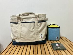 【旧ロゴ】チャムスチャムス×BE-PAL別注キャンプトート+Wild-1マルチケース+エコバッグ