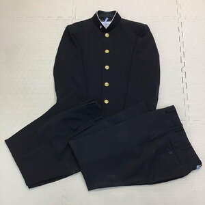 OT304-1(中古) 栃木県 宇都宮東高校 男子学生服 3点セット /校章付き/Cランク/黒/学ラン/ズボン/160A/W67/W74/制服/標準型学生服/卒業生品