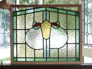 ■アンティークステンドグラス23303-2 色ガラス 装飾 英国 イギリス 窓 ドア 内装に ■
