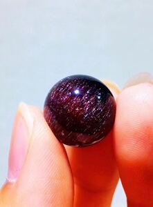 ～【高級】フラワー パープルルチル スーパーセブン 丸玉 14.5mm