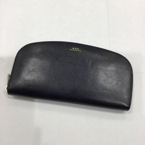 【A.P.C. アーペーセー】ハーフムーン長財布 ブラック レザー 2211oki