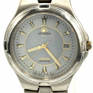 仙10【稼働】CITIZEN ATTESA E110-K16598 Eco-Drive 腕時計 デイト 電波ソーラー シチズン アテッサ エコドライブ メンズ アナログ 3針