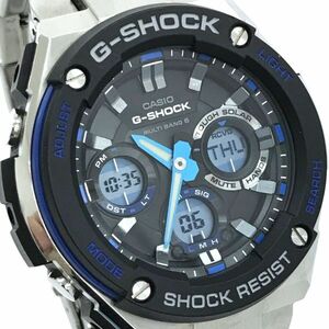CASIO カシオ G-SHOCK ジーショック G-STEEL 腕時計 GST-W100D-1A2JF 電波ソーラー ラウンド マルチバンド6 ブラック シルバー 動作確認済