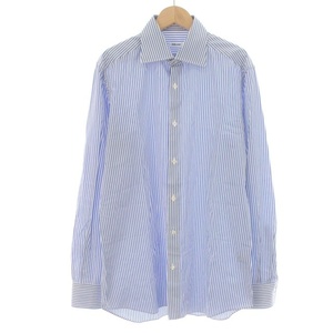 フライ FRAY ワイシャツ ビジネス ストライプ ホリゾンタルカラー 長袖 15.5/39 水色 /DK ▲H メンズ