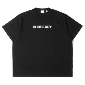 新品 BURBERRY バーバリー Tシャツ サイズ:XL 23SS ラバーロゴ オーバー サイズ Tシャツ ビッグシルエット REBURBERRY ブラック