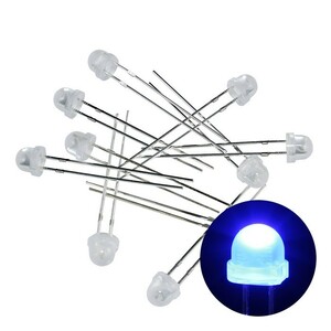 LED 帽子型 4.8mm 青色 乳白色 1000～1200mcd 460-465nm 3.0-3.2V 500個
