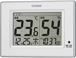 リズム(RHYTHM)CITIZEN シチズン 温度計 湿度計 時計付き デジタル ライフナビD200A 白 10.5×14.5×