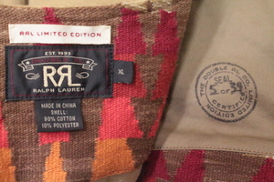 新品 39枚限定RRL ネイティブ柄ラグベスト XL RalphLaurenラルフローレン ヴィンテージペルシャ絨毯カスタム インディアン