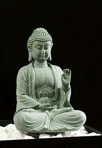 9478697079 1個 緑の砂岩 仏陀 瞑想仏像オーナメント、クリエイティブな禅芸術作品、仏像、水槽の景観、家庭やオフィスの装飾