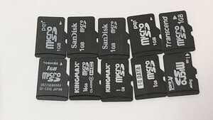 10枚セット microSDカード 1GB マイクロSDカード　used ジャンク扱い