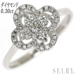 K18WG ダイヤモンド リング 0.30ct フラワー 出品5週目 SELBY