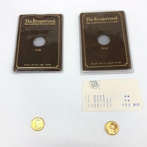 K22 南アフリカ クルーガーランド金貨 1/10oz 2点 おまとめ 総重量6.9ｇ ケース付き【CDAM0030】