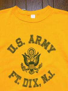 ビンテージ ＵＳＡ製 メダリオン ８０ｓ ＵＳ ＡＲＭＹ アーミー ３段プリント スウェット シャツ Ｍ 黄色 イエロー ８０年代 アメリカ製