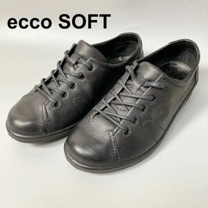 ecco SOFT エコー レザーシューズ スニーカー 軽量 ウォーキング 34 1/2 21.5cm レディース B22413-146