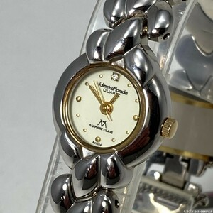 【未使用 / 即決 / 送料185円】 VALENTINO MORADEI 高級サファイアガラス ブレスタイプ 841-084 CR & SV レディース腕時計 20509-3