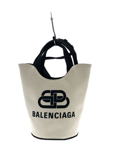 BALENCIAGA◆BALENCIAGA バレンシアカ トートバッグ/キャンバス/IVO/619979/ウェーブXS/