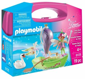 即決！新品 PLAYMOBIL 9105 キャリーケース 妖精のボートと白鳥 プレイモービル