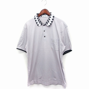 ミズノ MIZUNO グランドモナーク GRAND MONARCK ゴルフウエア ポロシャツ 半袖 ロゴ 綿 L グレー /FT48 メンズ