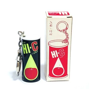 日本コカコーラ社 正規品 1970年代 HI-C アップル ミニカンキーホルダー 当時物 昭和レトロ ミニチュア ノベルティ 非売品