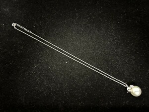 A3　田崎真珠　TASAKI　ネックレス　パール　真珠　シルバーカラー　ブランドアクセサリー　約42㎝　レディースアクセサリー　現状品