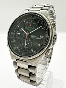 【セイコー1円〜】SEIKO 7T42-6A10 クロノグラフ 腕時計 メンズ QZ 稼動品 中古 904E4