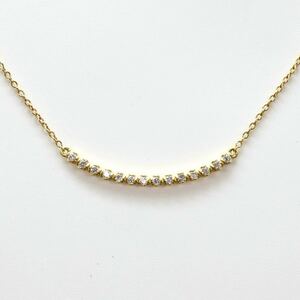 ◆K18 天然ダイヤモンドネックレス◆M 約1.5g 約40.0cm diamond necklace EA6/EA7