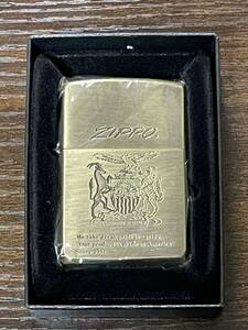 zippo ゴールド アニマル 筆記体 GOLD SOLID BRASS 1995年製 年代物 前面刻印 ソリッドブラス Since 1932 デットストック ケース 保証書