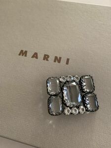 マルニ ビジュー ブローチ MARNI アクセサリー アンティーク クリスタル クリア