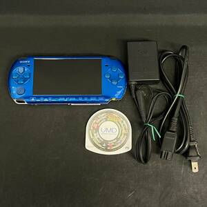 BDd193R 60 読込◯ ② SONY PSP-3000 本体 ブルー デジモンアドベンチャー ゲームソフト プレイステーションポータブル ACアダプタ セット