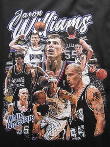 【未使用品】 NBA WILLIAMS ＃55 ジェイソン・ウィリアムス KINGS サクラメント・キングス Tシャツ ユニフォーム　L　黒　ブラック