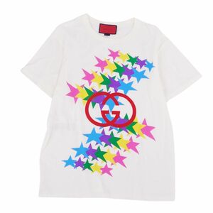 美品 グッチ GUCCI Tシャツ カットソー 半袖 ショートスリーブ GGロゴ インターロッキング スター トップス メンズ XS cf03oe-rm11f09276