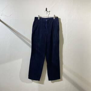 vintage corduroy 2tuck pants 古着 ビンテージ コーデュロイパンツ ワイドパンツ タックパンツ 90s 80s ネイビー