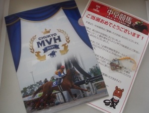 JRA 中京競馬場 MVH 2021 テーオーケインズ クリアファイル 必勝祈願絵馬型キーホルダー 未使用品