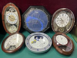 CITIZEN、SEIKO、small world 掛け時計 からくり時計　計6台　まとめ　ジャンク　(160s)