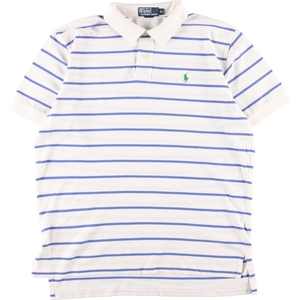 古着 90年代 ラルフローレン Ralph Lauren POLO by Ralph Lauren ボーダー柄 半袖 ポロシャツ メンズXL ヴィンテージ /eaa357462