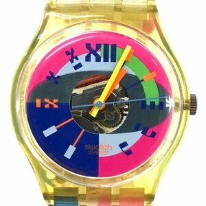 Swatch スウォッチ BEACH VOLLEY 腕時計 GK153 クオーツ コレクション コレクター おしゃれ スケルトン クリア カラフル 個性的 アート