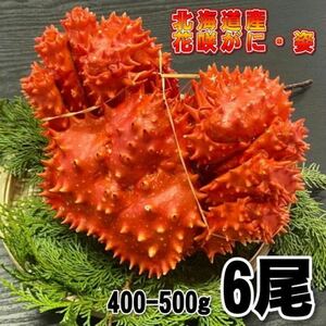 【訳あり】花咲がに　6尾（約400－500ｇサイズ）　ボイル　北海道産　花咲ガニ　かに　蟹　はなさきがに