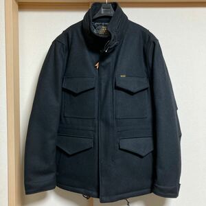 【美品】IRON HEART アイアンハート メルトンウールジャケット M-65 ブラック Lサイズ 日本製 アメカジ