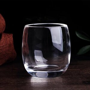 水晶お猪口 330ml 溶錬水晶精錬 手作り 高級酒器 茶器 丸くて重い 透明度が高い 酒器