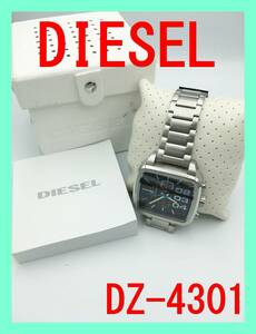 ★美品★ DIESEL ディーゼル DZ4301 腕 時計 ウォッチ クオーツ アナログ 防水 メンズ ロゴ ブランド レア ベルト ケース クロノグラフ