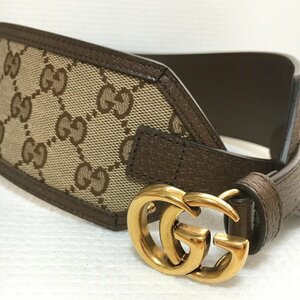 1円～ 極美品 未使用級 GUCCI グッチ ウィメンズ ワイド ベルト バンド レディース GG マーモント 定価8万超 スプリーム 699752 IW304BA07