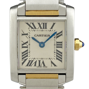 カルティエ CARTIER タンクフランセーズ SM W51007Q4 腕時計 SS YG クォーツ アイボリー レディース 【中古】