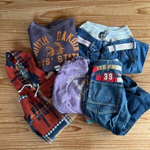 デニムダンガリー 140〜150サイズ 5点セット DENIM&DUNGAREE スウェット デニムパンツ パーカー