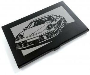 ブラックアルマイト「ポルシェ(Porsche) 911GT2 」切り絵デザインのカードケース[CC-010]