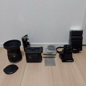 ZENZA BRONICA ZENZANON-PS F4 150mm レンズ、フィルムバック、ファインダー、グリップ、他 中古 ジャンク品◆21739