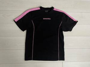 ★DIADORA ディアドラ レディース 半袖 スポーツ Tシャツ 黒/ピンク★