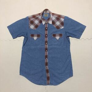 DENIME ドゥニーム ウエスタンシャツ シャンブレーシャツ 半袖シャツ M